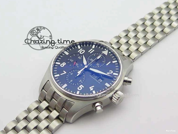 MIROTIME 1231 WaterResistant Pilot Chrono 2016 IW377710 ZF 1:1 Best Edition Black Dial On SS Bracelet A7750 V 7277